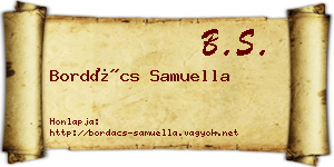 Bordács Samuella névjegykártya